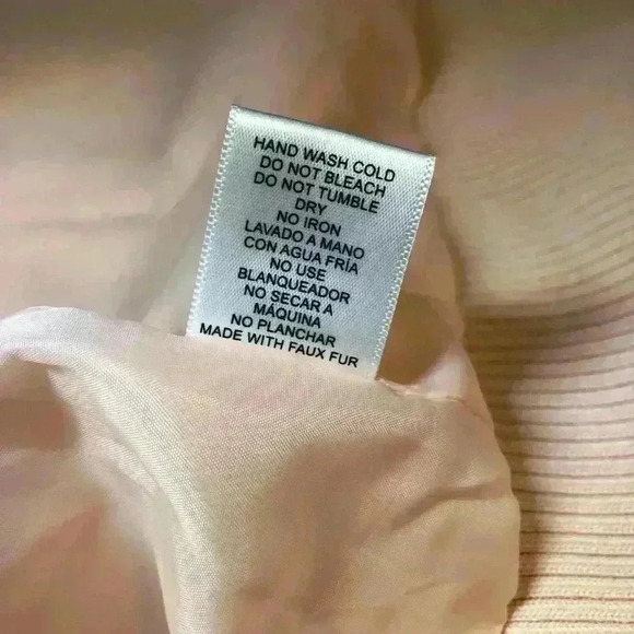 Love Tree Light Pink Soft Faux Fur Fluffy Bomber Coat Jacket Women Size Large - Picture 14 of 15